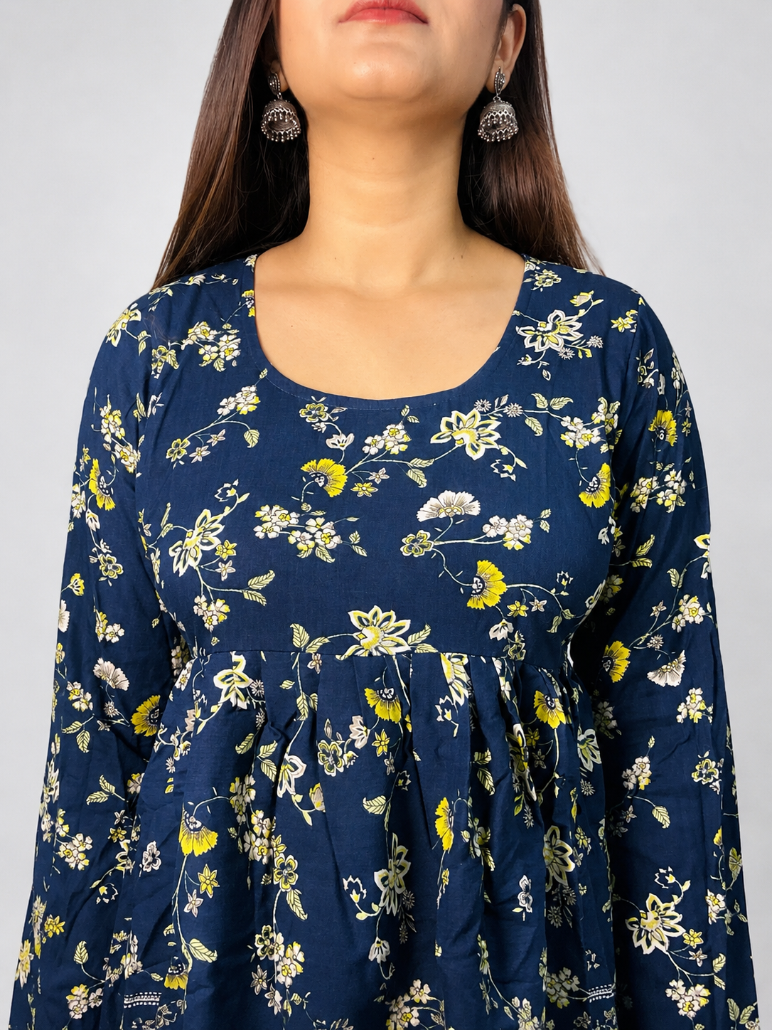 Mayuri - Blue Peplum Bellsleeves kurti