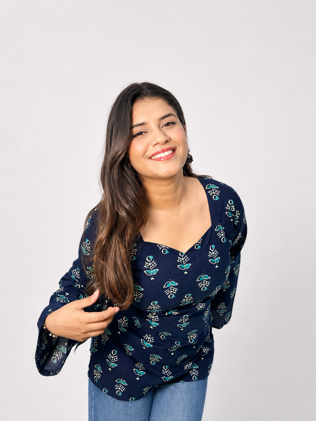 Saanjh - Indigo tassel back kurti