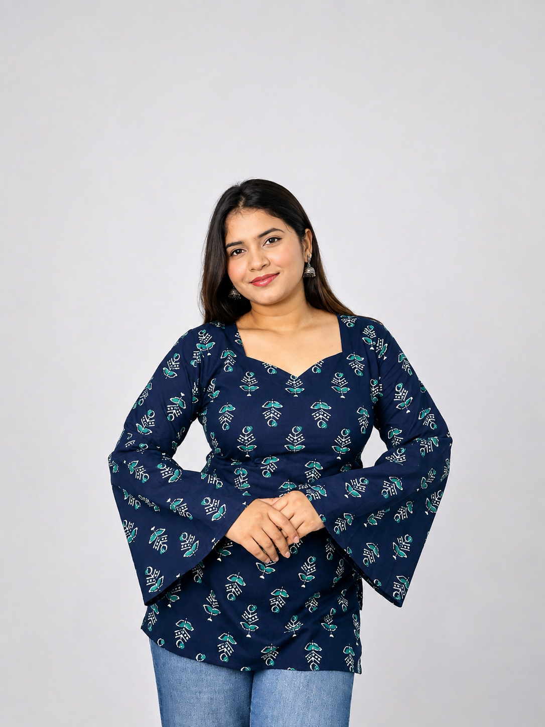 Saanjh - Indigo tassel back kurti
