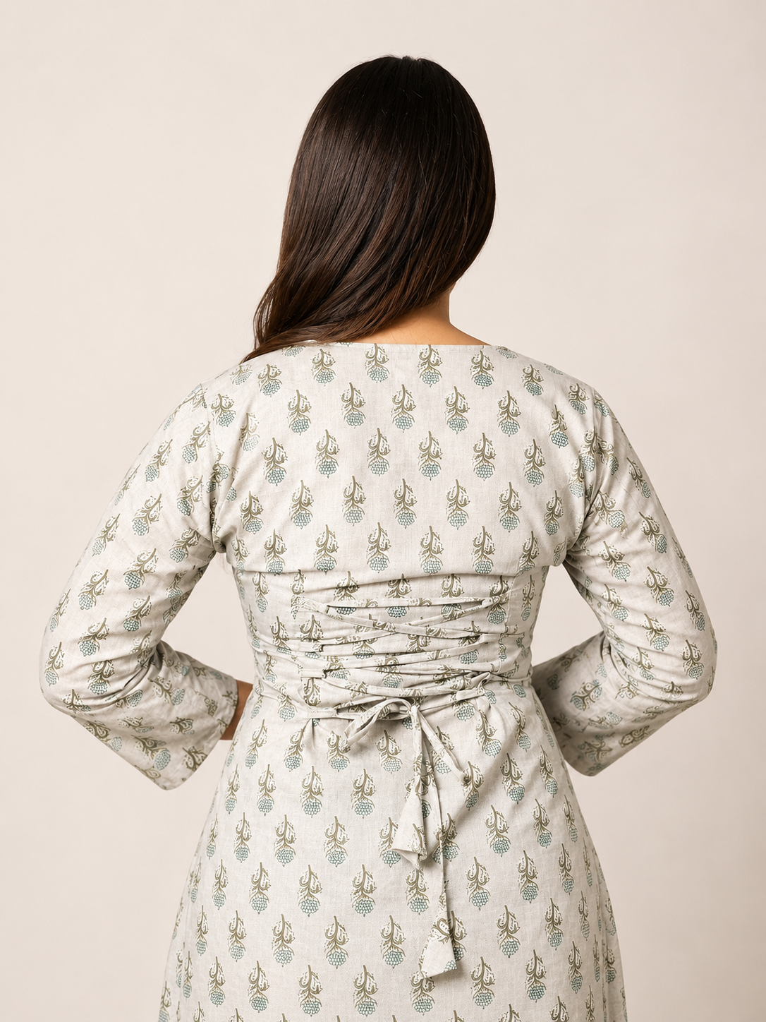 Inayat - Grey V Neck Short Kurti
