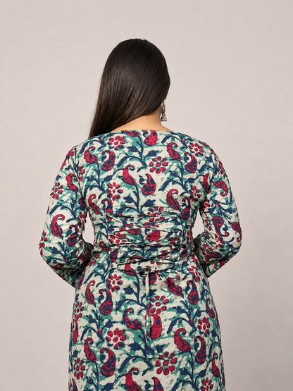 Myra - Multi Colour Slit V neck Kurti