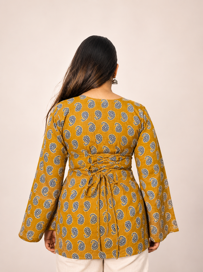 Sehar - Mustard Bell Sleeves Kurti