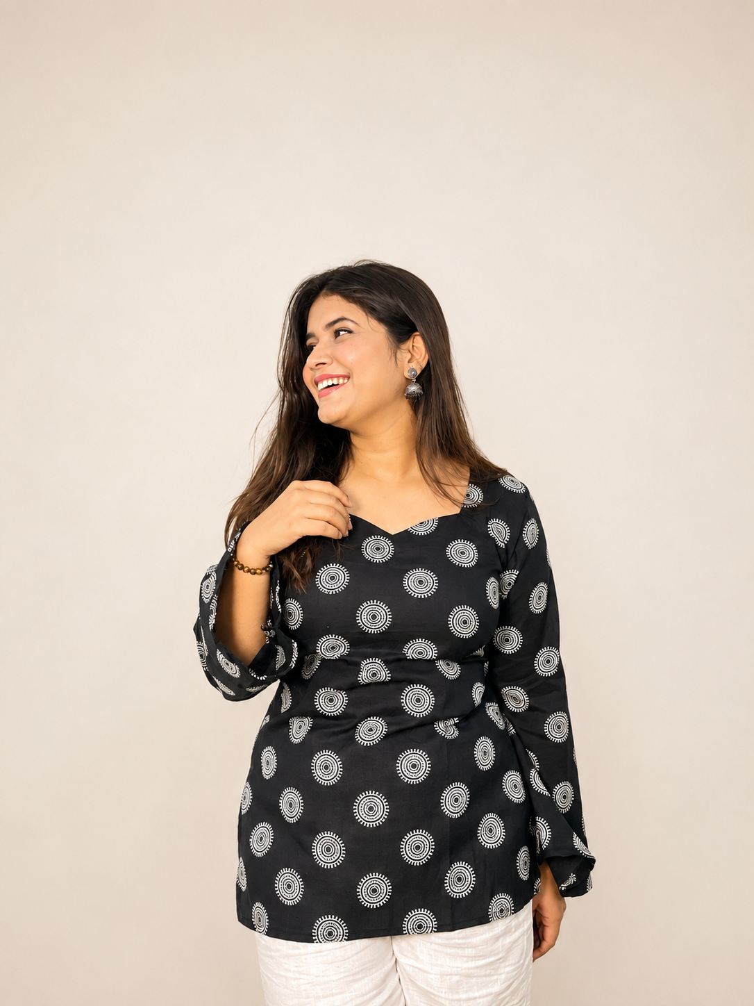 Noor - Black Bell Sleeves Kurti