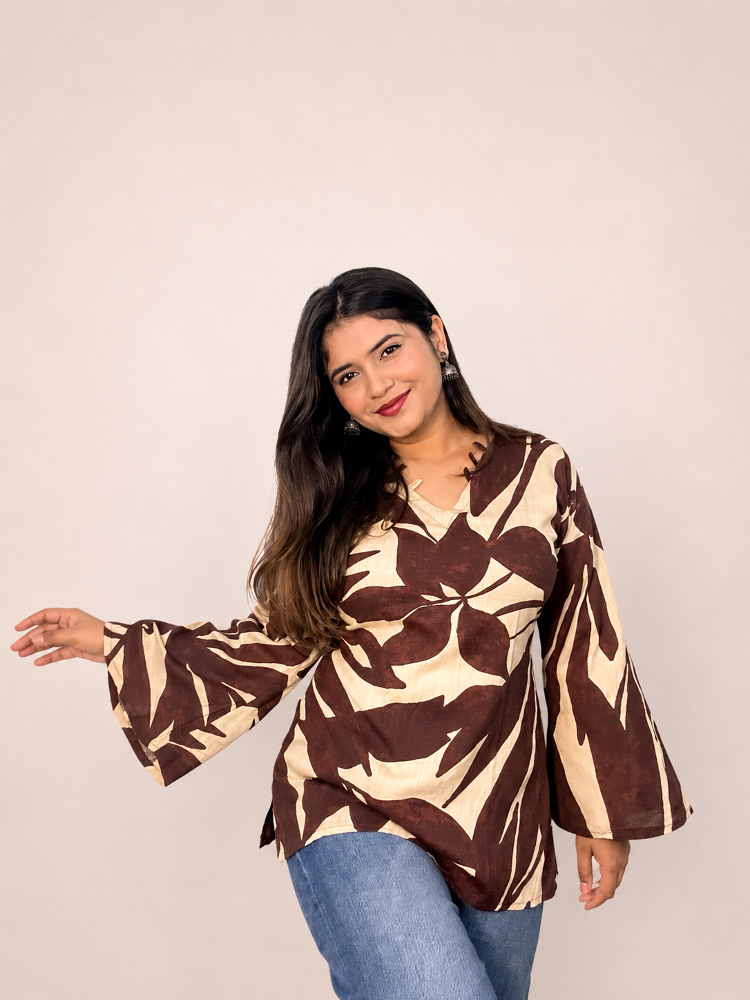 Inaya - Bell Sleeves Corset Back Kurti