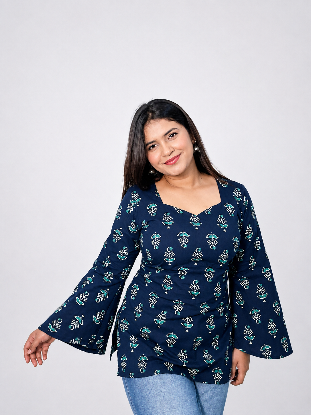 Saanjh - Indigo tassel back kurti