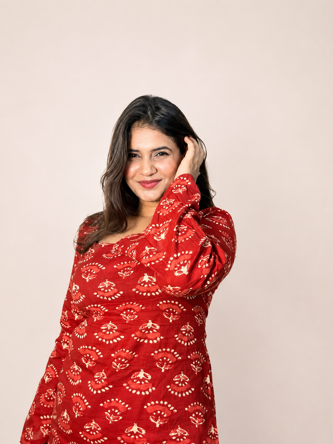 Gul - Red Bell Sleeves Short Kurti