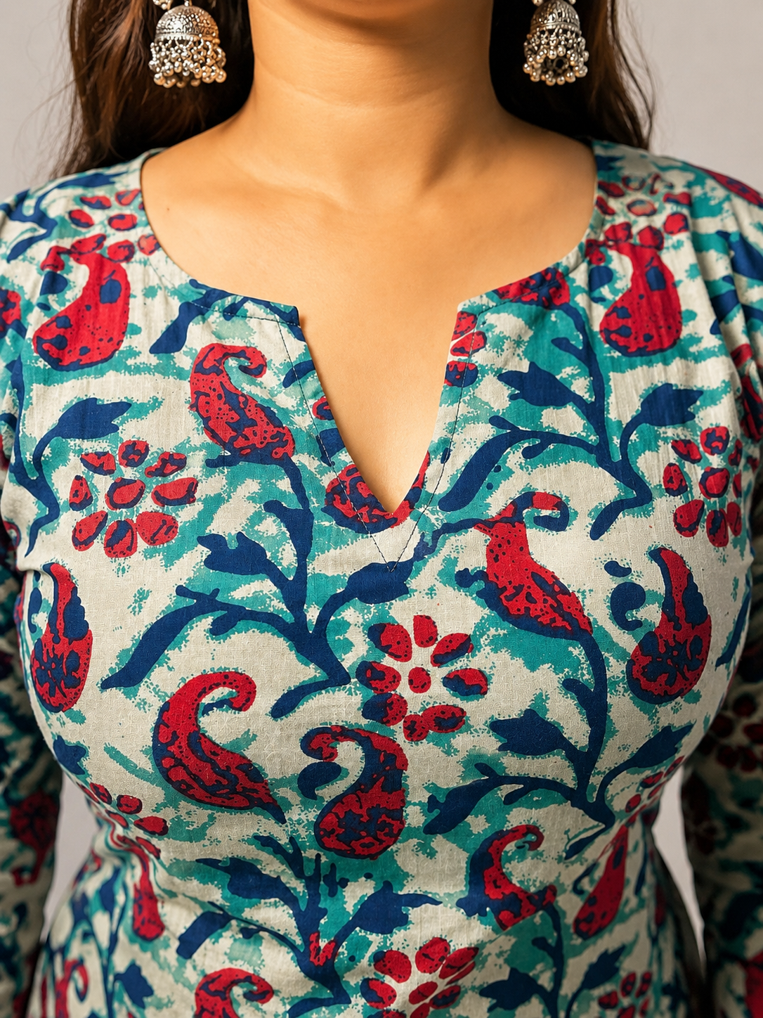Myra - Multi Colour Slit V neck Kurti
