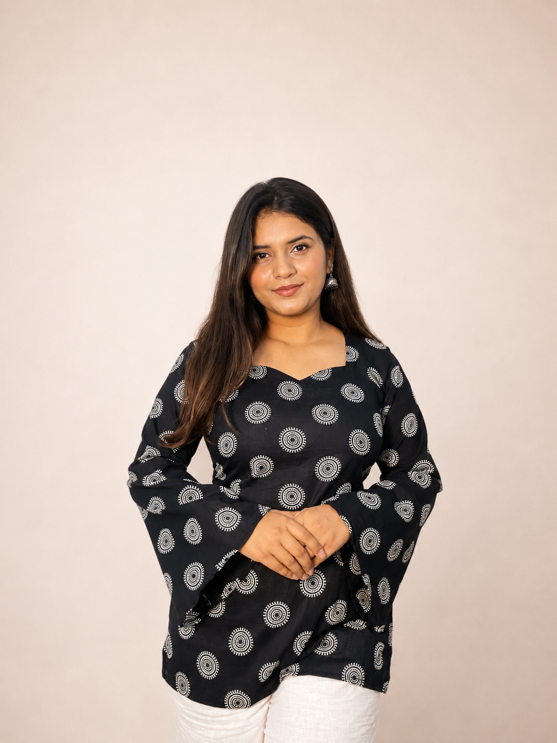 Noor - Black Bell Sleeves Kurti