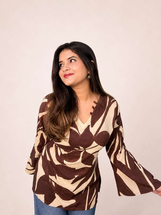 Inaya - Bell Sleeves Corset Back Kurti