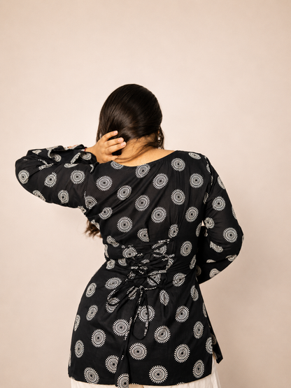 Noor - Black Bell Sleeves Kurti