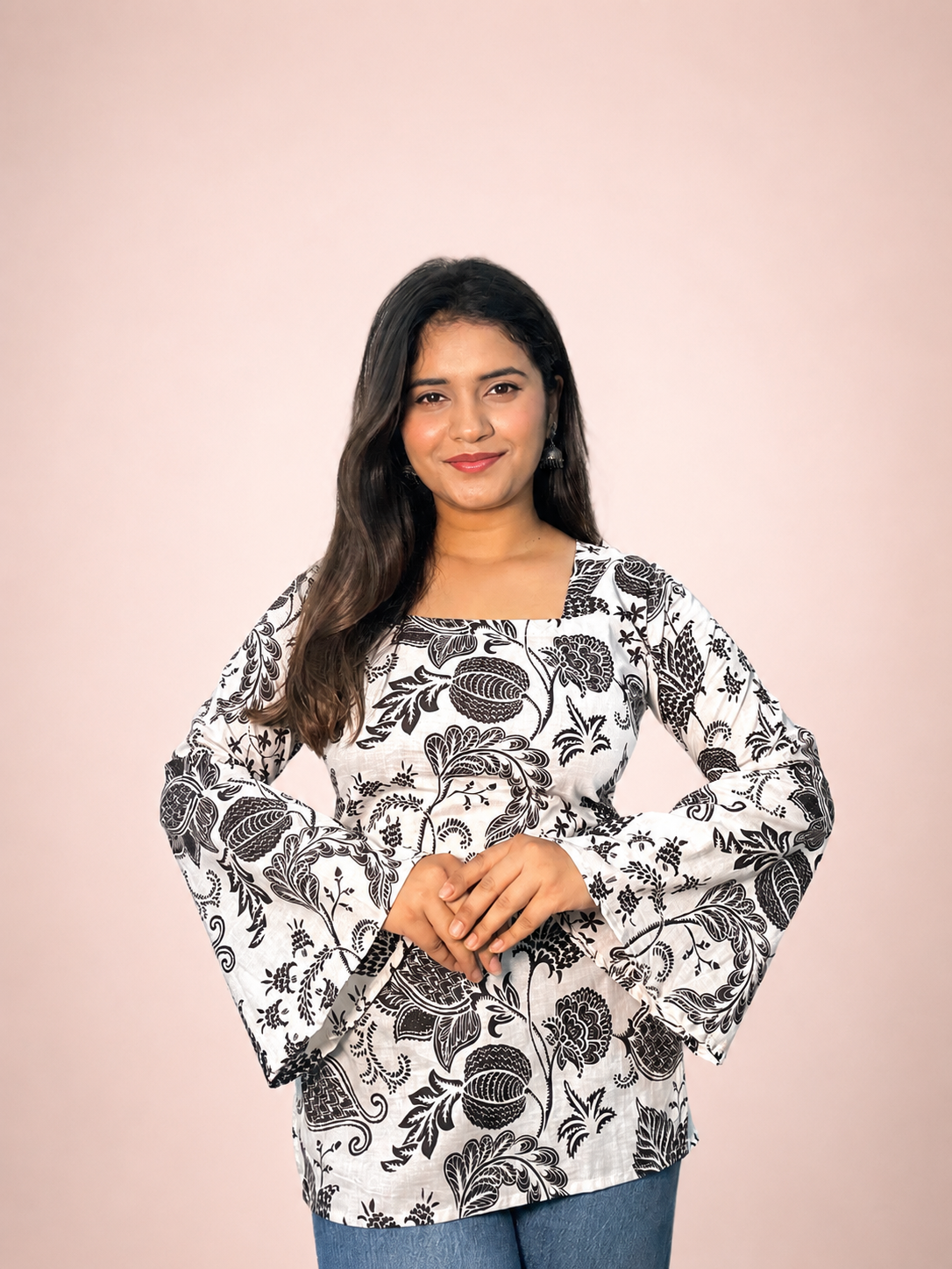 Zoya - Black & White Corset back Kurti