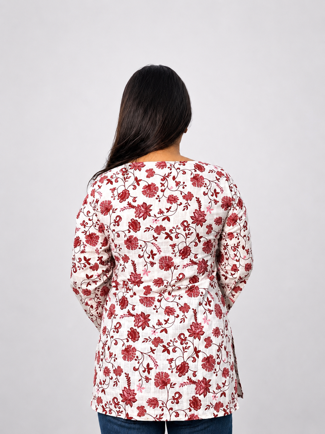 Floral print Neck detail kurti